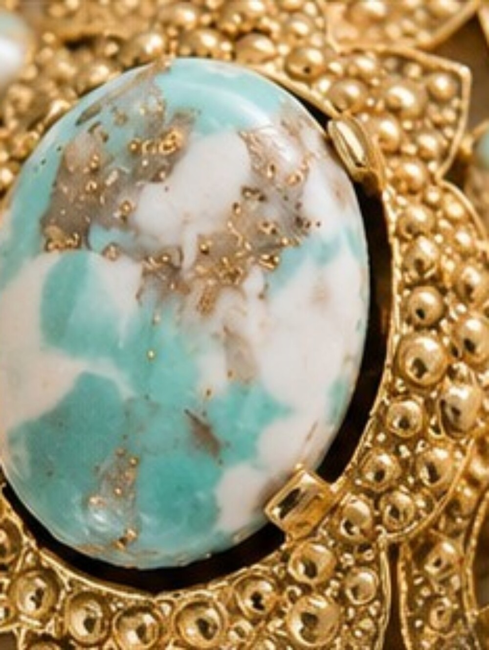 Vintage Sarah Coventry Fashion Splendor Brooch Earring Set Faux Turquoise Faux - Picture 5 of 8
